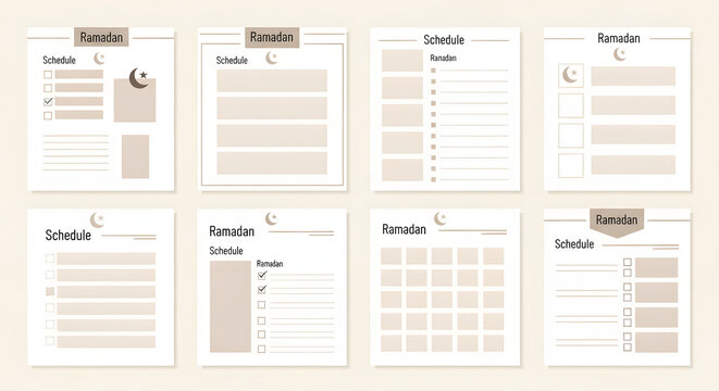 Ramadan schedule templates for organizing your daily prayers and activities during the holy month