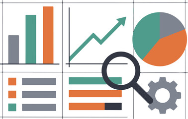 Business Growth Chart Showing Financial Profit Increase and Market Performance Analytics Vector Illustration