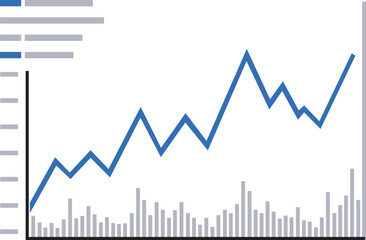 Business Growth Chart Showing Financial Profit Increase and Market Performance Analytics Vector Illustration