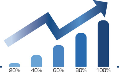 Business Growth Chart Showing Financial Profit Increase and Market Performance Analytics Vector Illustration