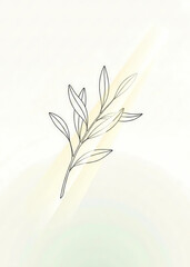 Minimalist Olive Branch Illustration Soft Glow