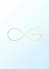 Golden Infinity Symbol Eternal Sparkles Illustration

