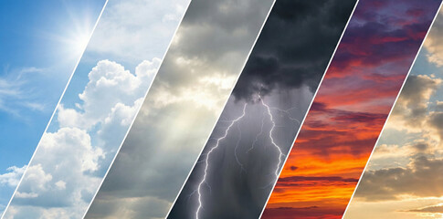 Weather Transition Stripes Sunny to Stormy Sunset
