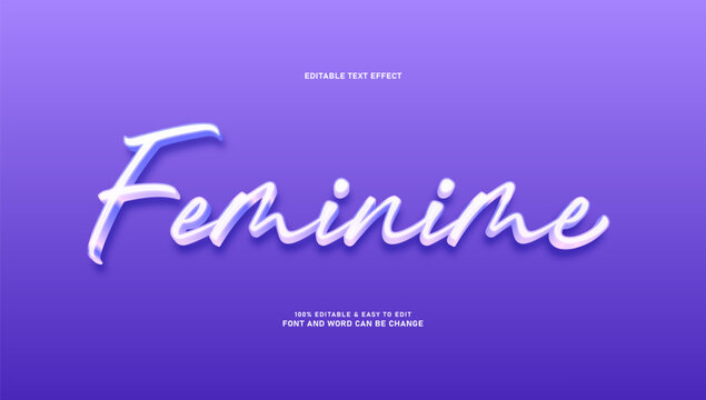 Feminine Purple Script Text Effect with Glossy 3D Style