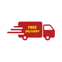 Red Delivery Truck Silhouette Icon