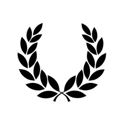 Gold laurel wreath icon luxury emblem for winner Vector