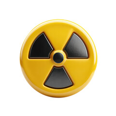 Fototapeta premium A yellow radiation symbol on a black background