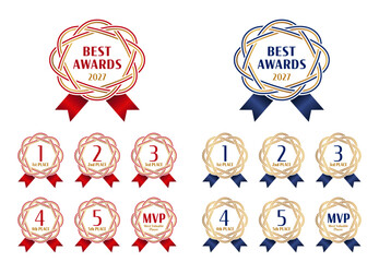 水引のフレームとリボン、和風ベストアワード・ロゴ