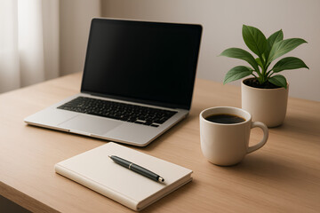 Fototapeta premium laptop and coffee