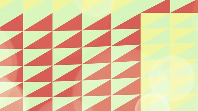 Abstract Geometric Red and Green Triangle Pattern with Soft Yellow Gradient Background