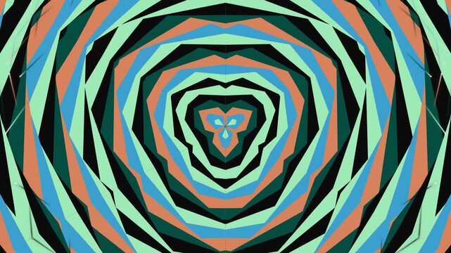 Hypnotic Abstract Geometric Kaleidoscope Pattern with Repeating Triangles and Muted Colors
