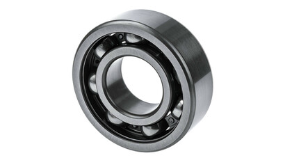 Highly detailed close-up of a chrome ball bearing against a dark background
