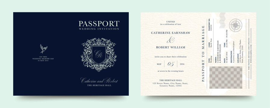 Passport Invitation Template & Destination Wedding Invite