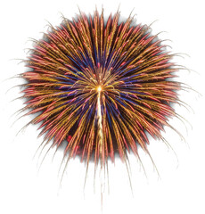 Obraz premium Golden firework png Colorful explosion cutout Sparking pyrotechnics png Festive burst cutout Bright sparkler png Vibrant firecracker cutout isolated transparent background image