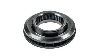 Metallic cylindrical mechanical component with a central threaded bore and radial grooves