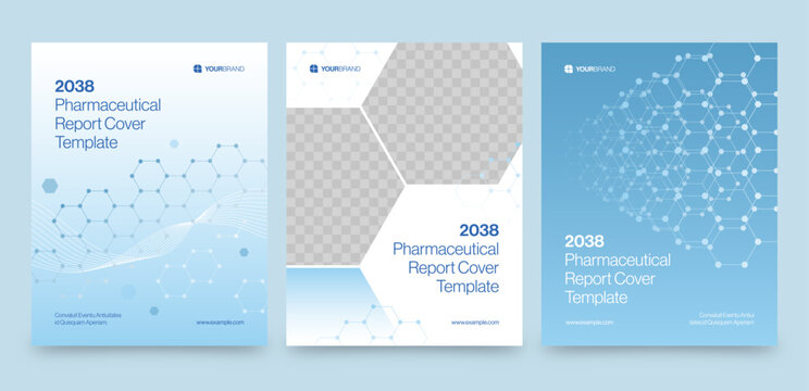 Brochure Cover Template for Medical Research, Science Lab & Pharmaceutical Report & Case Study Pages