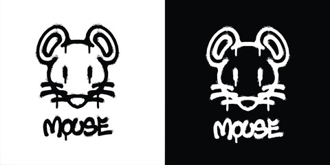 Graffiti mouse logo vector design