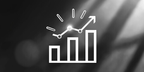 Business growth chart with clock concept