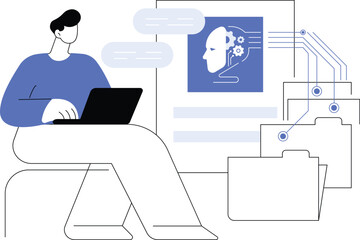 AI-Powered Onboarding Process abstract concept vector illustration.