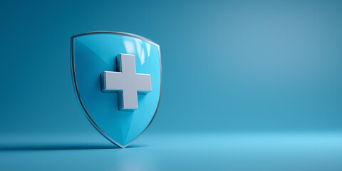 Blue shield with medical cross