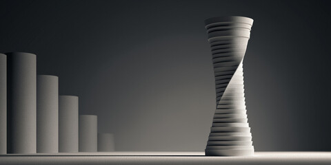Abstract twisted column sculpture