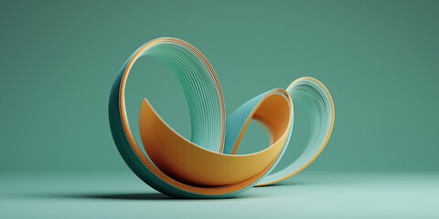 Abstract twisted ribbon sculpture