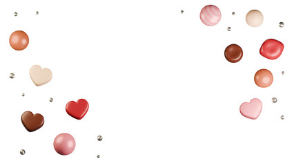 3Dのバレンタインデーチョコレート背景⭐︎png