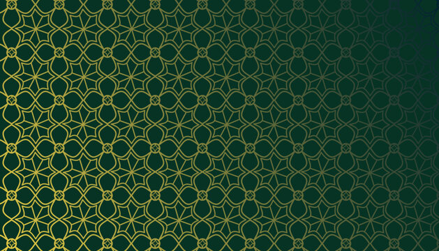 Luxury Islamic Geometric Green Pattern Background