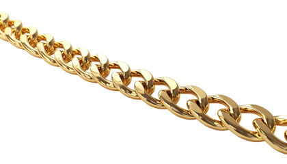 Obraz premium A diagonal, shiny gold chain against a pure black backdrop. Reflective light plays