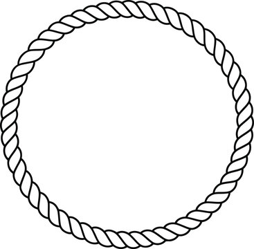 A simple black and white illustration of a rope circle