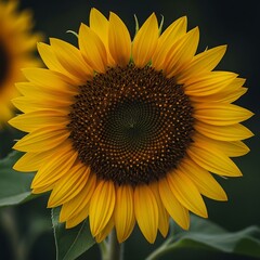 Obraz premium Close-up of a Bright Yellow Sunflower.