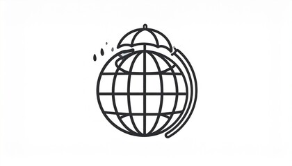 Minimalist globe sketch with interconnected lines and nodes for global networking concept