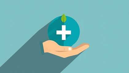 Obraz premium Hand holding medical cross symbol with glowing light healthcare support concept