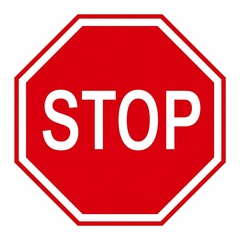 Red stop sign illustration symbolic of safety and prohibition