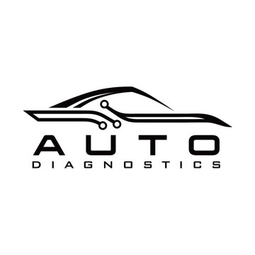 Minimalist automotive line logo featuring a sleek continuous curved line forming a stylized car silhouette, expressing speed, luxury, and modern elegance, isolated on white background.