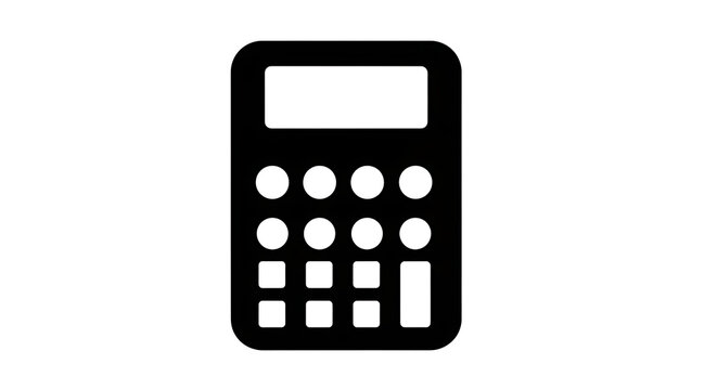 Black calculator icon on white background