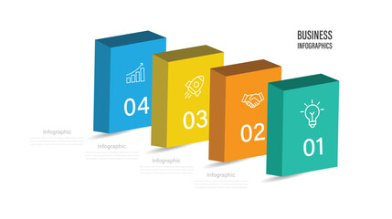 3d business infographic vector design with 6 successive steps. Timeline design for brochure, presentation. Infographic design layout