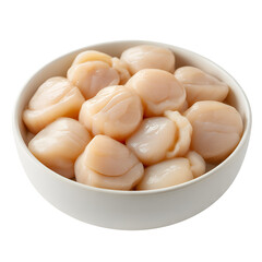A bowl filled with small, round, creamy-colored dumplings or taro balls ready for serving