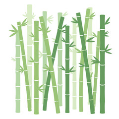 Naklejka premium Bamboo stalks in various shades of green, simple illustration.
