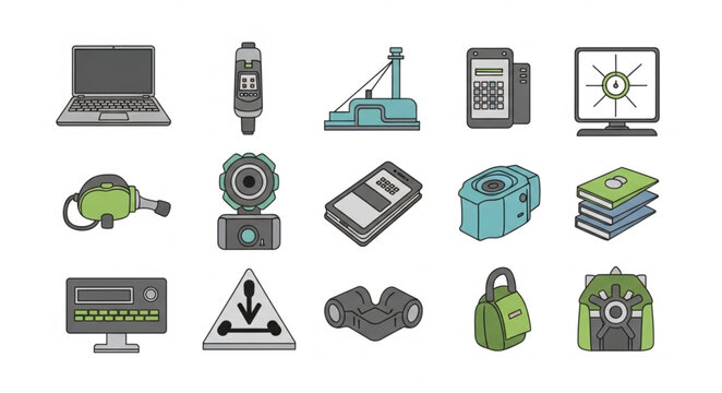 Collection of Industrial and Technology Icons.