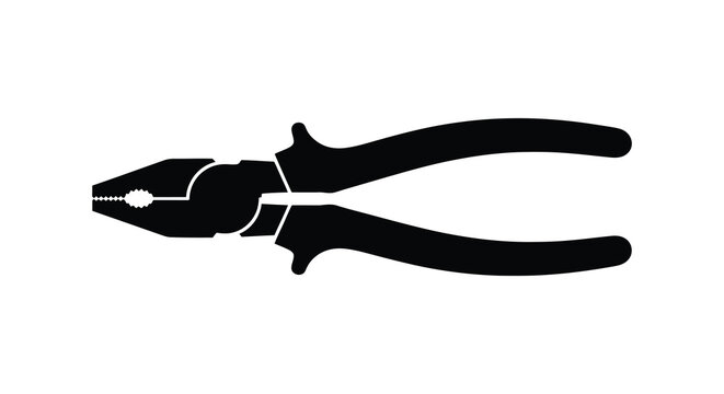A stark black silhouette depicts a pair of combination pliers showcasing their functional design silhouette high quality professional