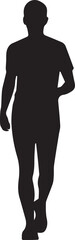 Front view silhouette of walking or standing man in casual attire illustration vector