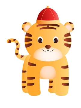 Year of the tigher. Chinese new year illustration. Chinese zodiac.