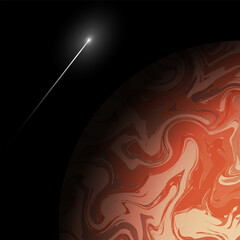 Red Planet and Comet Abstract illustration