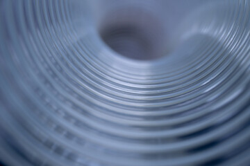 abstract background with circles, view inside the PUR flexible hose for air conditioning