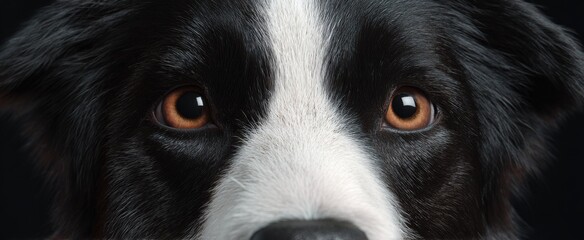 border collie with stunning eyes and a charming lively expression