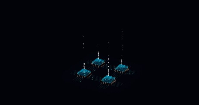Artificial Intelligence Compute Cluster with Quad Microchips and Digital Data Flow, High Performance Neural Processor Concept