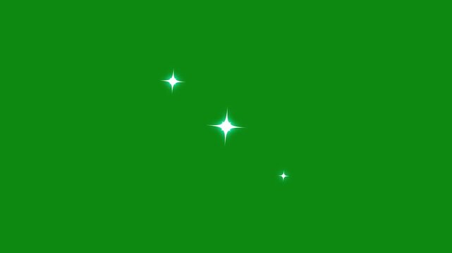 Twinkle light stars sparkling, Star twinkling for festive holiday event, sparkling stars animation, white cartoon, 4k star sparkle vector doodles, glowing light effect, black background. 4k
