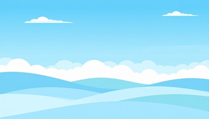 Obraz premium Dramatic blue sky with fluffy white clouds minimalist landscape horizon background
