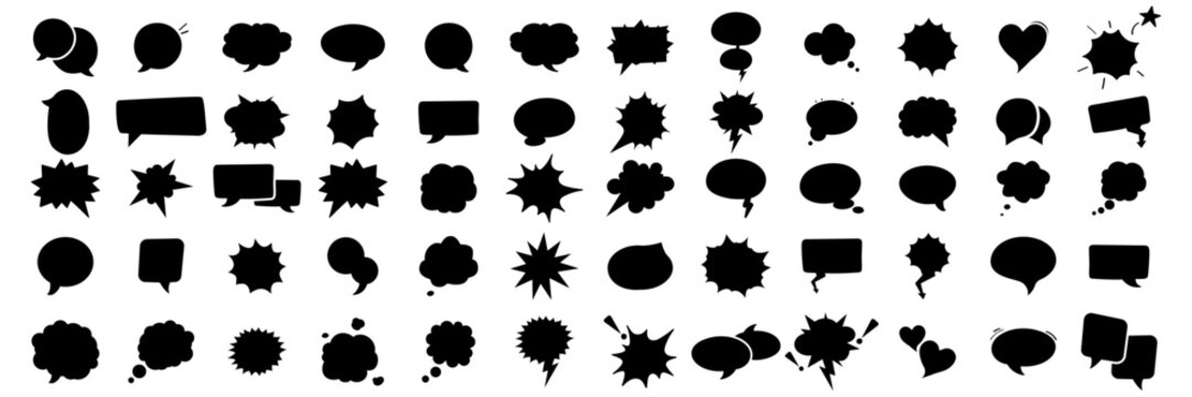 Speech Bubble set. Chat , message and comic dialogue bubbles collection vector
